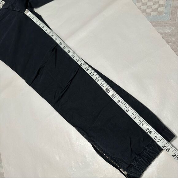 Nili Lotan French Military Pants Size 2 Cargo Jogger Black Cotton Zip Ankles - Picture 13 of 14